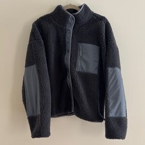 Charcoal Sherpa Jacket with Gray Accents